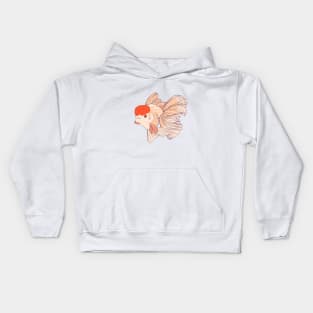 Cute Red Cap Oranda Goldfish Kids Hoodie